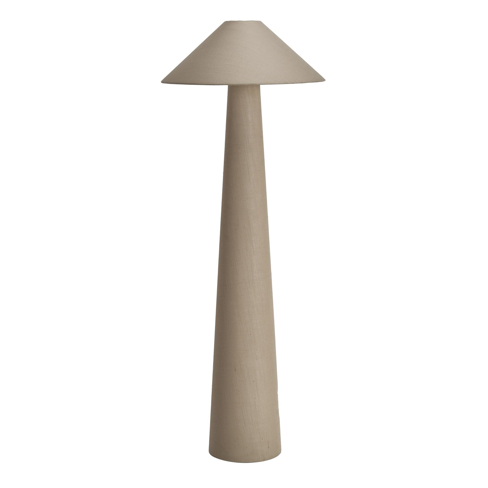 Bloomingville Tall Linen Floor Lamp with Shade and Inline Foot Switch, Natural | Amazon (US)