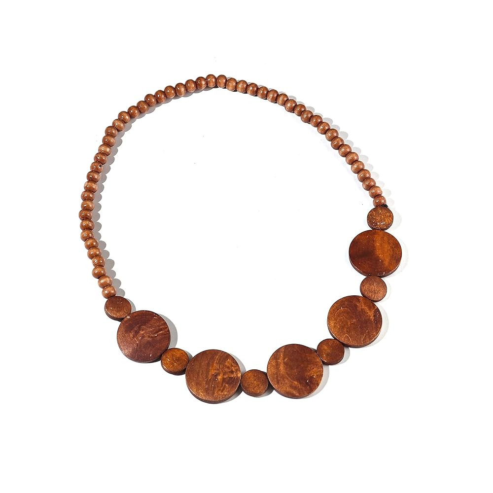 COLORFUL BLING Natural Chunky Wooden Beads Statement Necklace Boho African Tribal Collar Choker B... | Amazon (US)