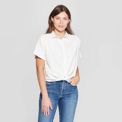 Women's Short Sleeve Camp Shirt - Universal Thread™ White | Target