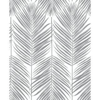 Ripon, Daydream Gray Paradise Palm 18 in. x 20.5 in. Peel and Stick Wallpaper-WQNW33008 - The Hom... | The Home Depot