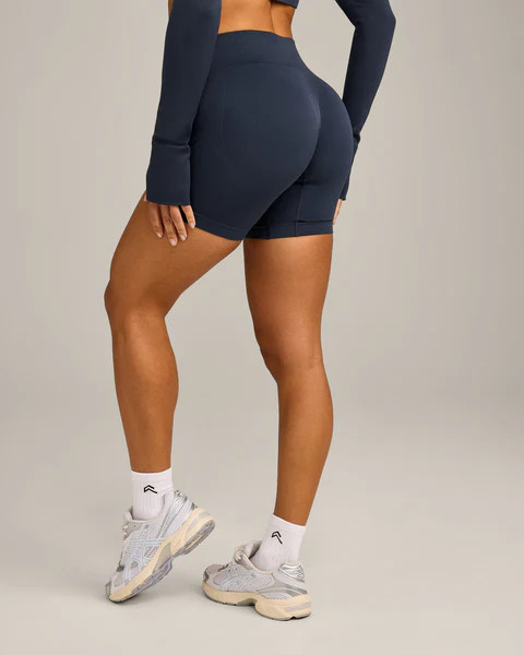 EnhanceLift™ Seamless Shorts with Gray Logo 
 True Blue | Oner Active (UK / US)