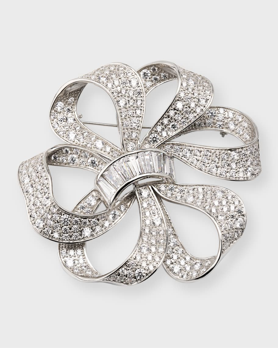 Cubic Zirconia Pave Bow Pin | Neiman Marcus