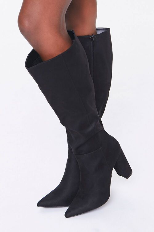 Faux Suede Knee-High Block Heel Boots | Forever 21 (US)