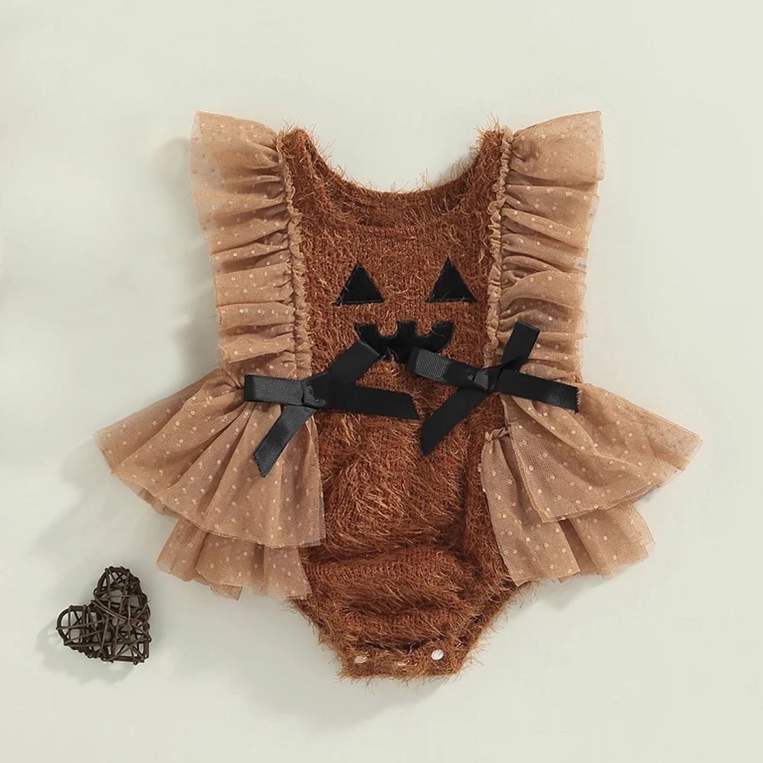 Halloween Cake Smash Baby Girl Outfit Newborn Pumpkin Lace - Etsy | Etsy (US)