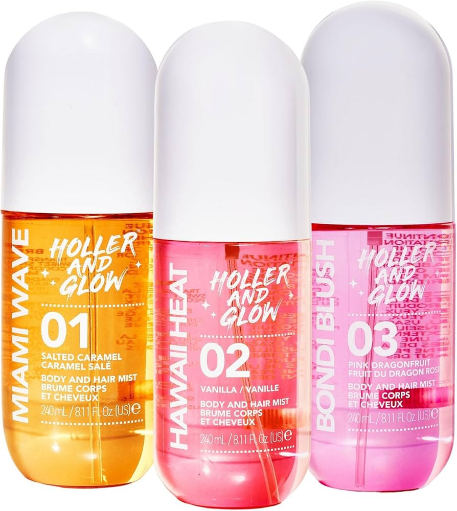 Bundle of Holler And Glow Body & Hair Mist, Body Spray For Women, Hair Perfume, Long Lasting Frag... | Amazon (US)