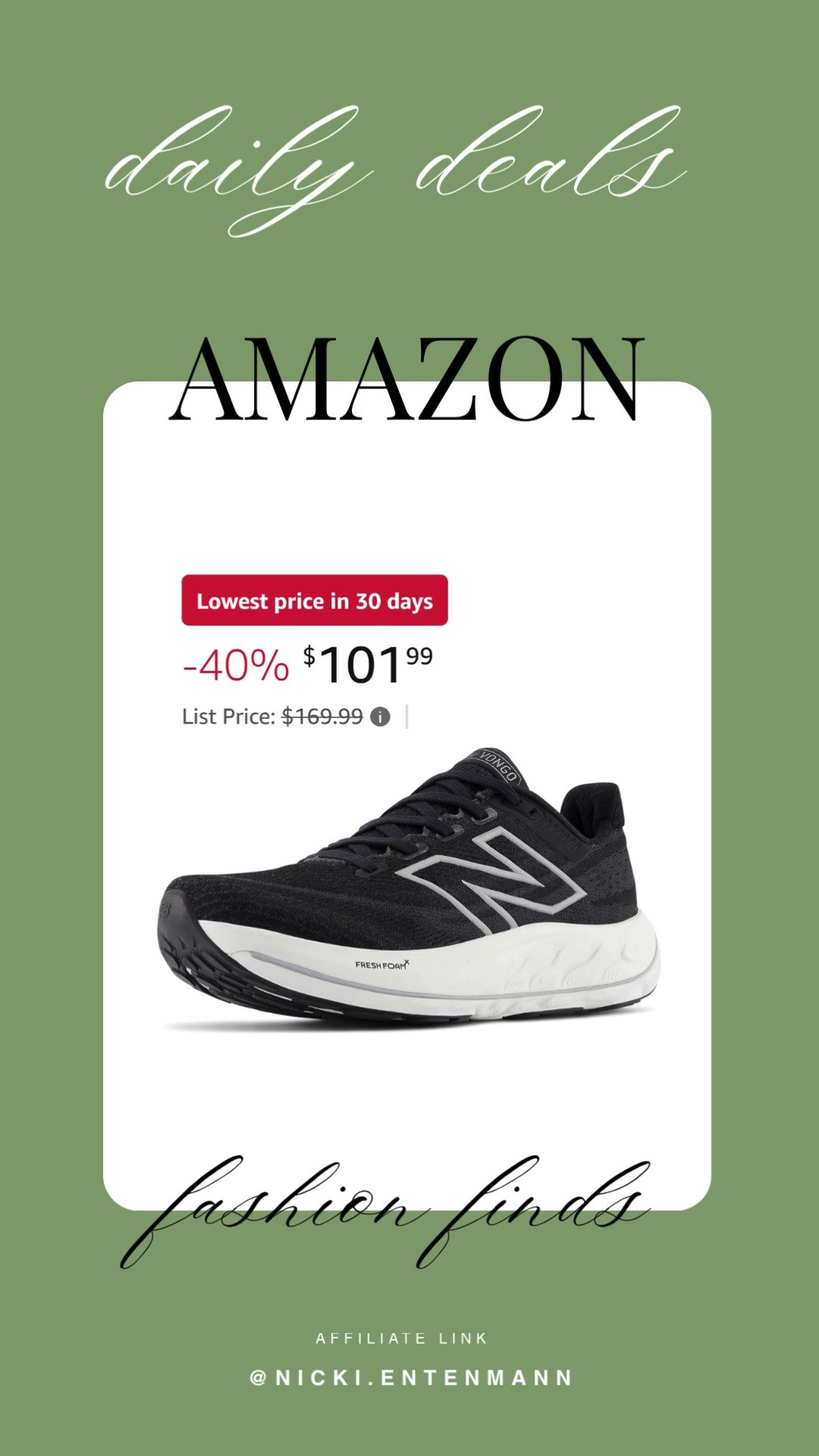 These New Balance womens Fresh Foam X Vongo V6 running shoes bring cheerful comfort and effortless energy to everyday strides with sleek flair. #RunningShoes #NewBalance #FreshFoam #WomensFashion #ActiveStyle #FitnessGear #WorkoutEssentials #LifestyleLooks #ModernWear #SportyComfort 👟✨💪
 

 #LTKfitnessgoals #LTKActive #LTKWorkwear