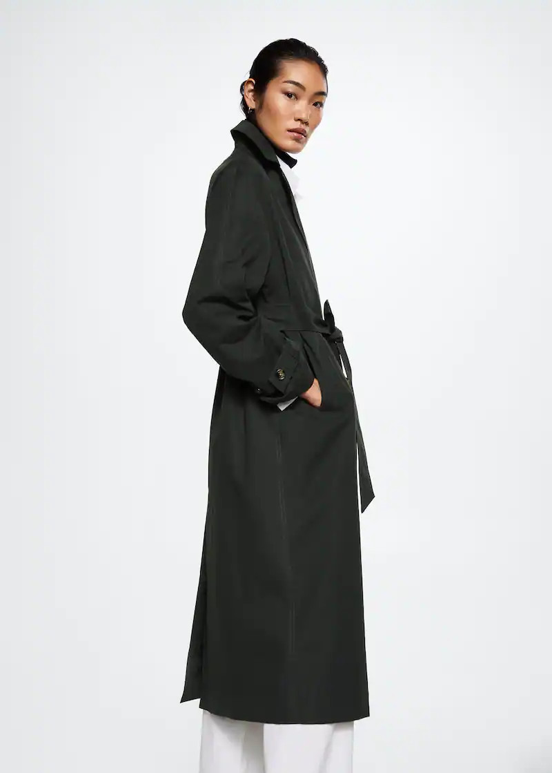 Oversized cotton trench coat | MANGO (US)