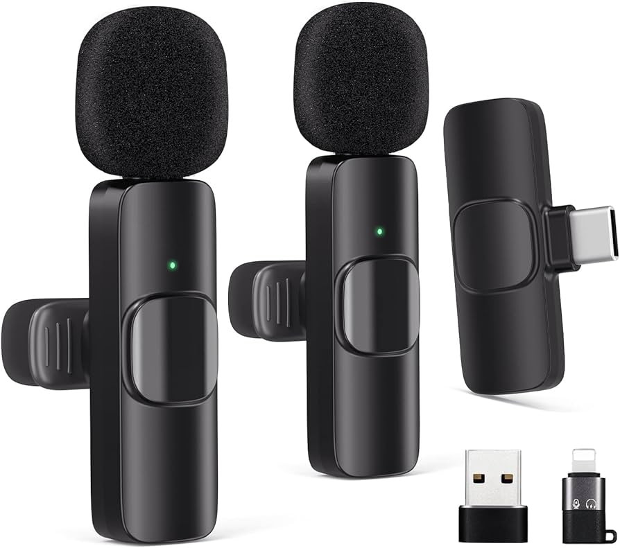 Wireless Lavalier Microphone for Android/iPhone/Computer/Laptop, Wireless Mic for iPhone15 with N... | Amazon (US)