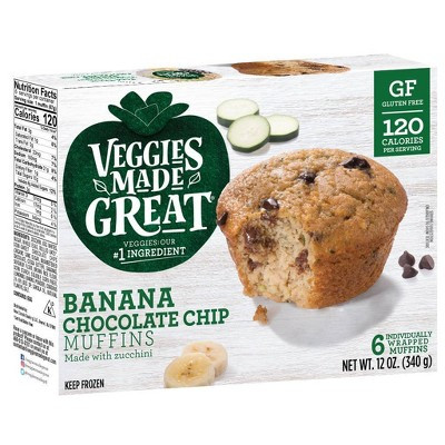 Veggies Made Great Gluten Free Frozen Banana Chocolate Chip Muffins - 12oz/6ct | Target