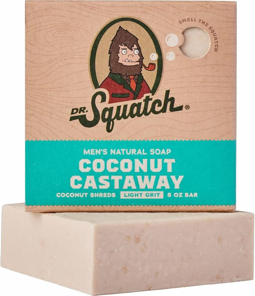Dr. Squatch All Natural Bar Soap for Men with Light Grit, Coconut Castaway 5 Ounce (Pack of 1) 0.... | Amazon (US)