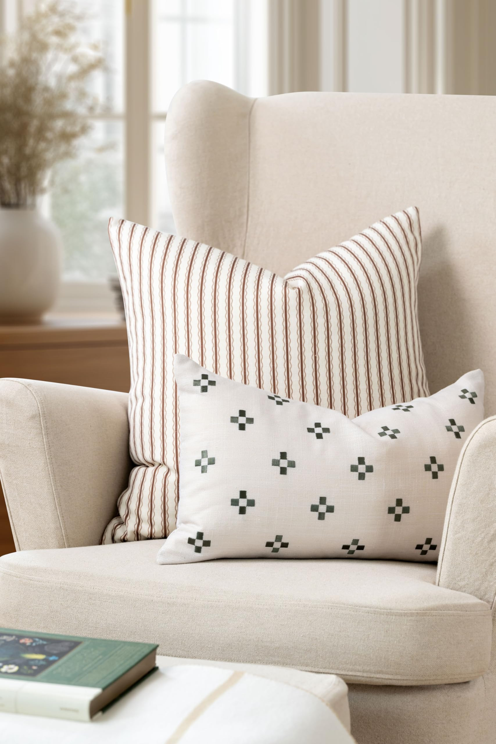 Crumbs Home Modern Farmhouse California Casual Indoor Outdoor Throw Pillow Cover, 22"x22" Water R... | Amazon (US)