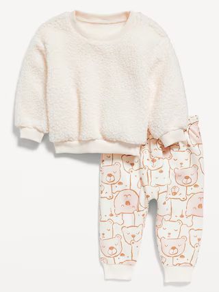 Unisex Sherpa Sweatshirt and Jogger Pants Set for Baby | Old Navy (US)