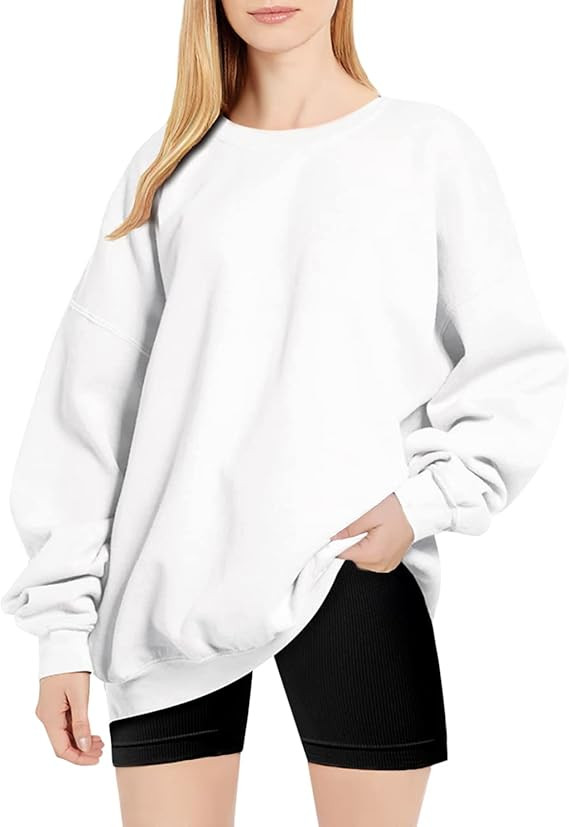 EFAN Women's Oversized Fleece Sweatshirts Long Sleeve Crew Neck Pullover Sweatshirt Casual Hoodie... | Amazon (US)
