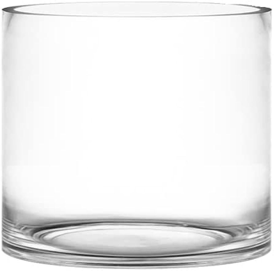 CYS Excel Glass Cylinder Flower Vase (H:6" D:7") | Multiple Size Choices Glass Vase Centerpieces ... | Amazon (US)