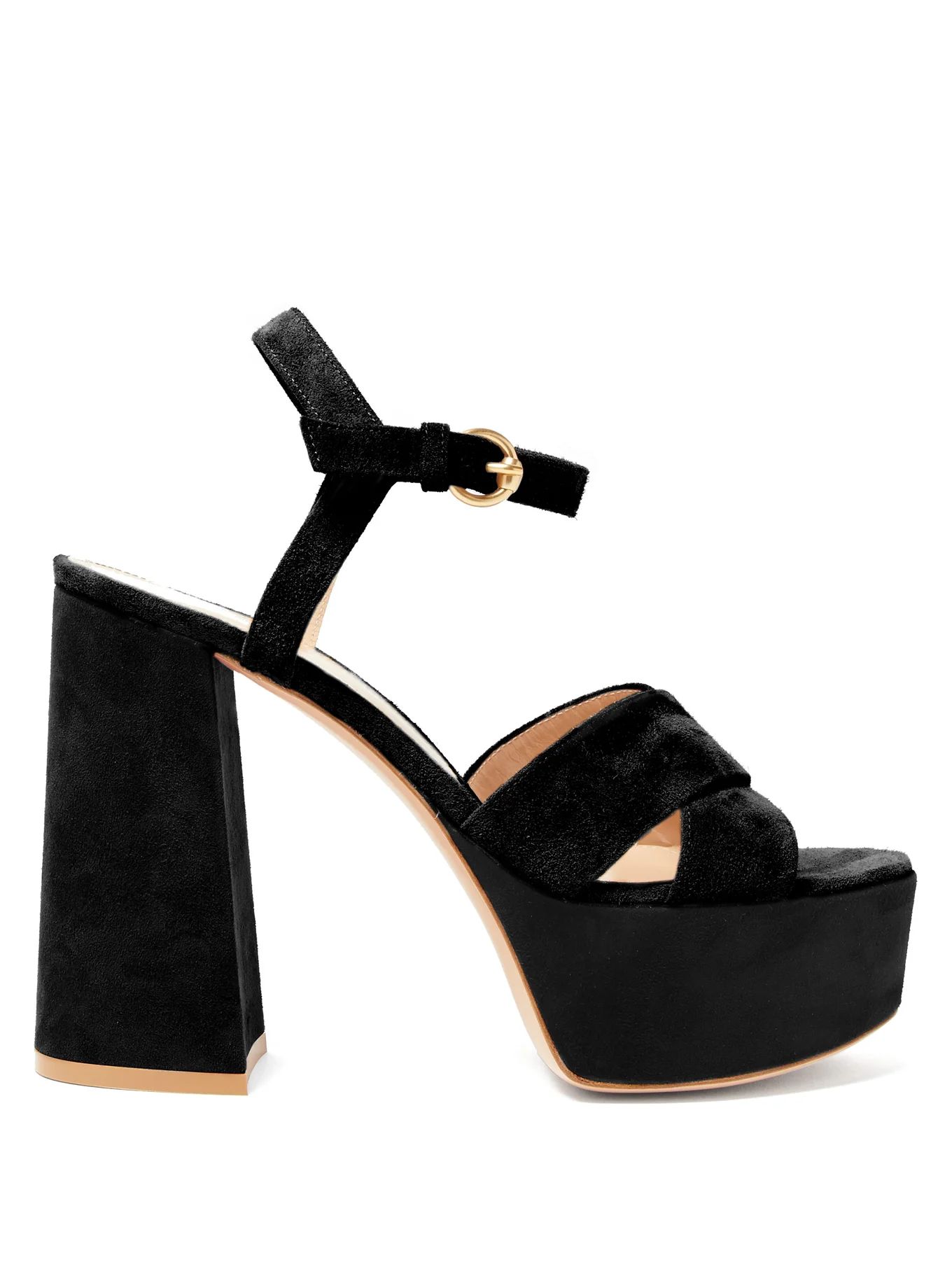 Crossover-front 70 platform suede sandals | Gianvito Rossi | Matches (US)