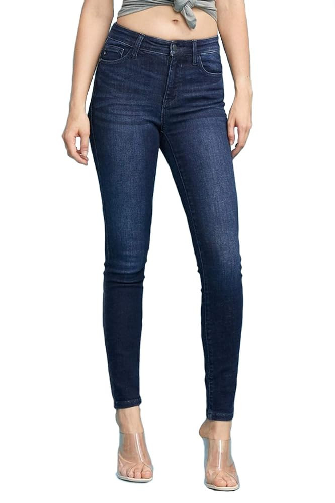 Judy Blue Women's High Waist Skinny Jeans - Super Dark Wash, Stretch Denim, 93% Cotton, Comfortab... | Amazon (US)