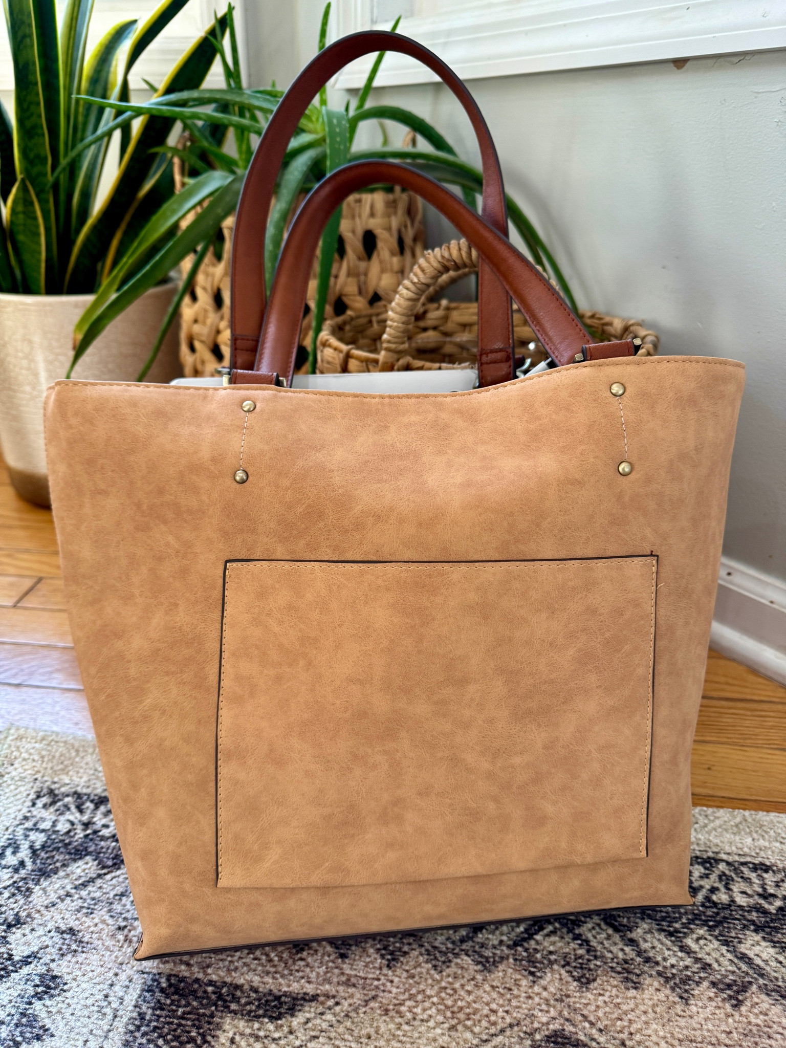 Faux Nubuck Tote Bag. Great workbag and travel tote! 
Color: Golden Honey

#LTKworkwear #LTKhome #LTKtravel