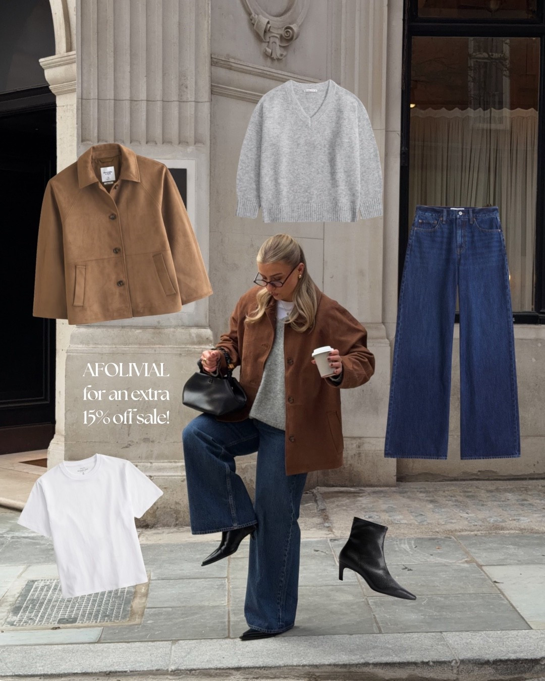 The perfect casual chic outfit for autumn 🍂 ad 

Abercrombie have 30% Off Everything for cyber week (24-1st) - you can also use my code AFOLIVIAL to get an extra 15% off everything in store and online! 

*excludes clearance and gift cards. See details online.

I wear size L in jacket, M in top and jumper and W28 reg in jeans. 

#LTKCyberWeek #LTKuk #LTKautumn