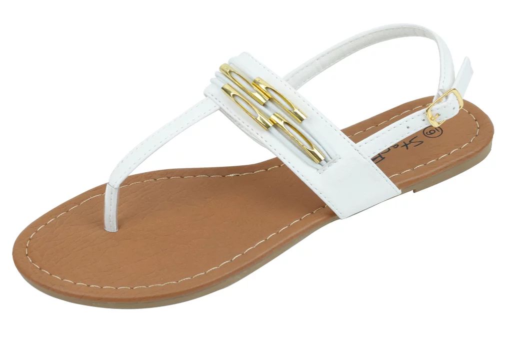 Starbay Women's T-Strap Flats Sandals, Adjustable Beads | Walmart (US)