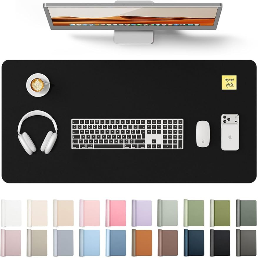 YSAGi Leather Desk Protector, Office Mat, Large Mouse Mat, Non-Slip PU Leather Blotter, Laptop De... | Amazon (US)