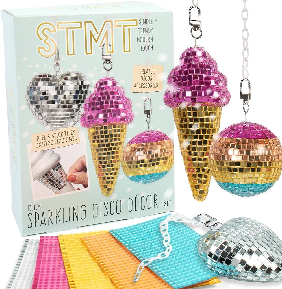 STMT DIY Sparkling Disco Décor, Make Your Own Mini Disco Ball, Heart, Ice Cream Cone, Aesthetic ... | Amazon (US)