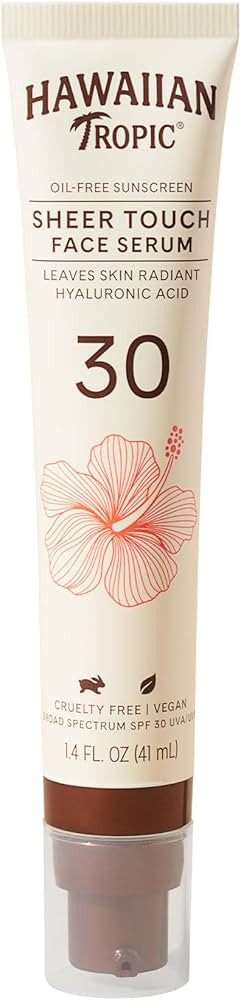 Hawaiian Tropic Sheer Touch Face Serum SPF 30, 1.4oz | Hyaluronic Acid Hydrating Serum For Women ... | Amazon (US)