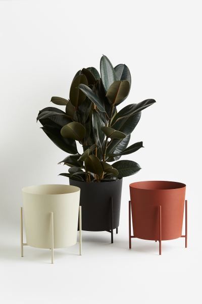 Extra-large Plant Pot with Stand - Light beige - Home All | H&M US | H&M (US + CA)