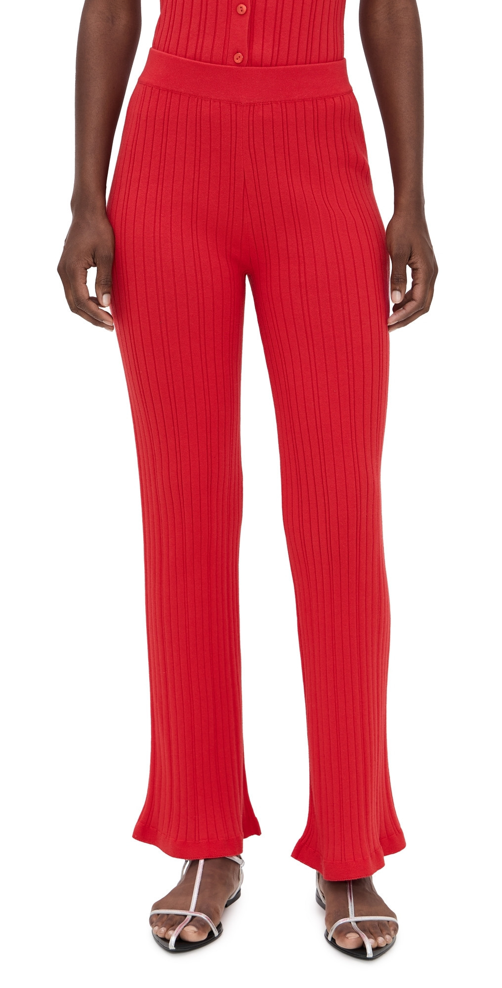 LE BOP Ribbed Flare Pants Poppy L | Shopbop