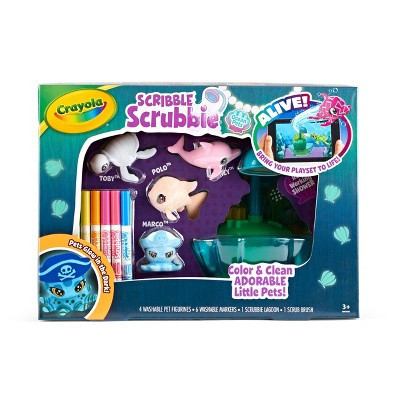 Crayola Scribble Scrubbie Ocean Glow Lagoon: Washable Marker Craft Kit for Kids, Non-Toxic, Ages 3+ | Target