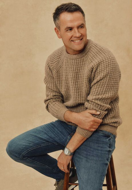 Mens Light Brown Cosy Knit Jumper | Peacocks