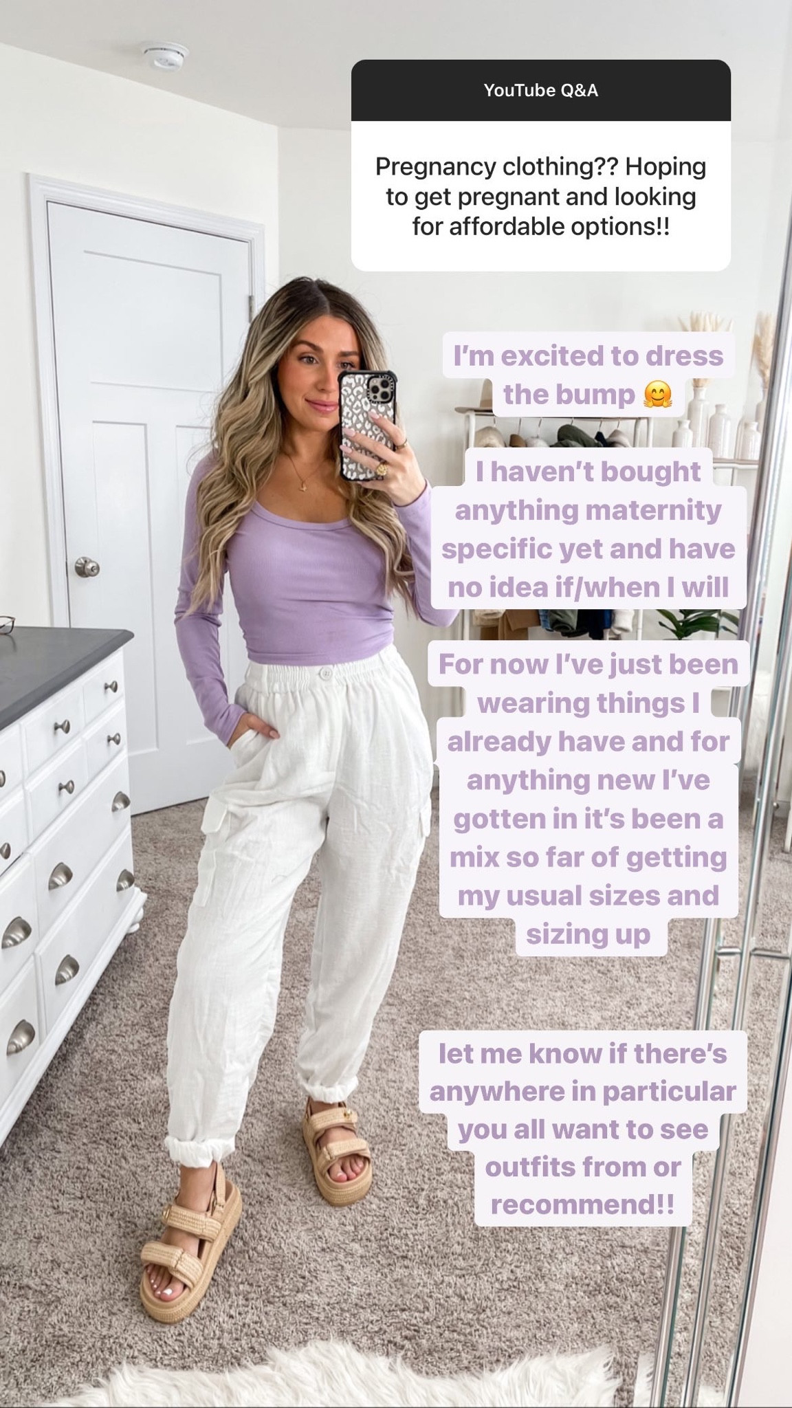 Top: xs
Cargo pants: xs 
Steve Madden sandals: true to size 

#LTKfindsunder50 #LTKbump #LTKstyletip