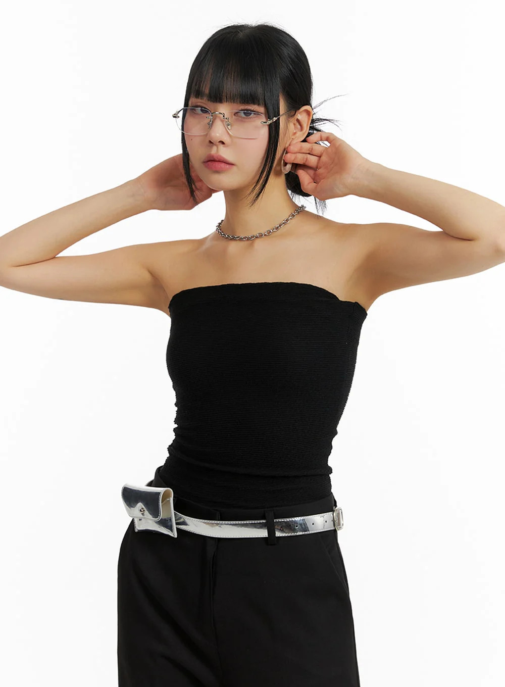 Solid Strapless Top IM414 | Lewkin