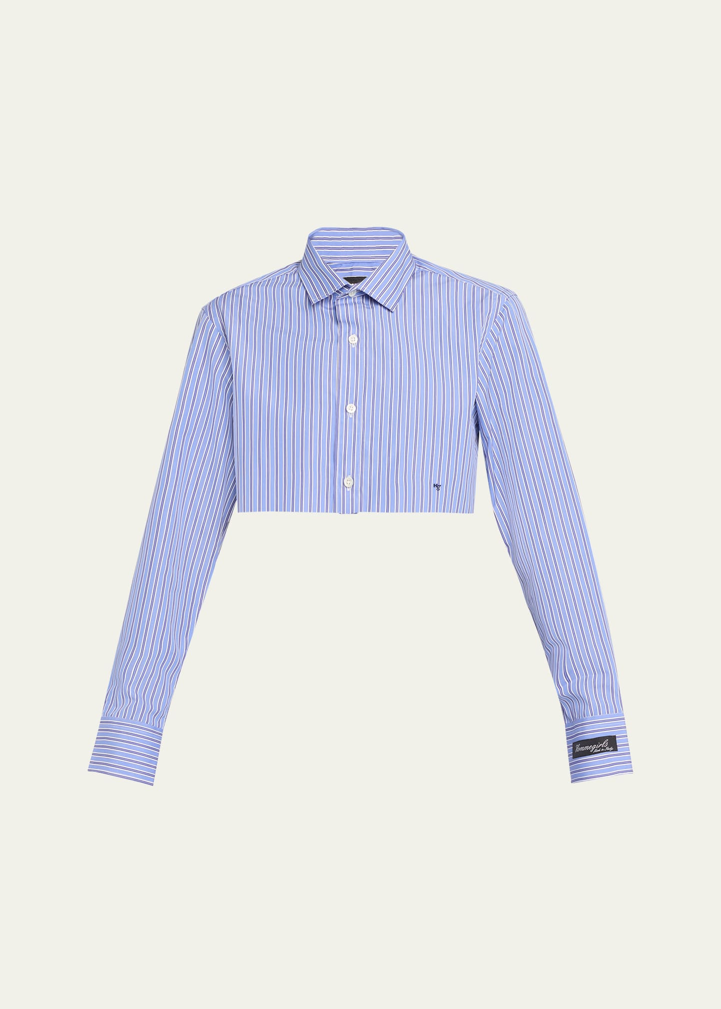 HOMMEGIRLS Stripe Super Cropped Poplin Shirt | Bergdorf Goodman