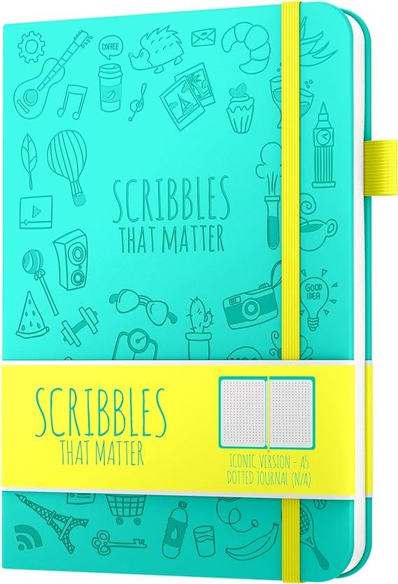 A5 Dotted Journal by Scribbles That Matter - Bullet Dot Grid Notebook - No Bleed Thick Fountain P... | Amazon (US)