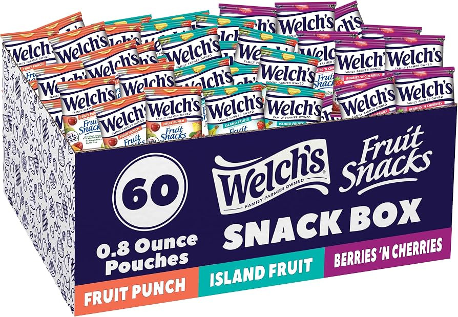 Welch's Fruit Snacks, Fruit Punch & Island Fruits & Berries 'N Cherries Snack Box, Stocking Stuff... | Amazon (US)