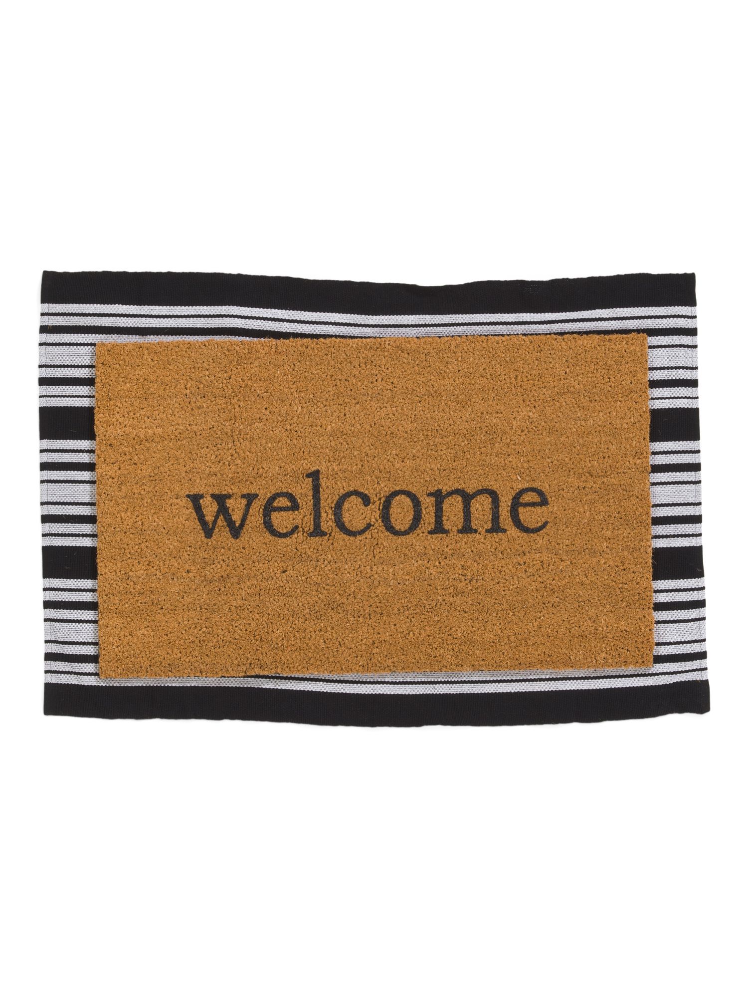 2pc Welcome Mat And Striped Scatter Rug | TJ Maxx