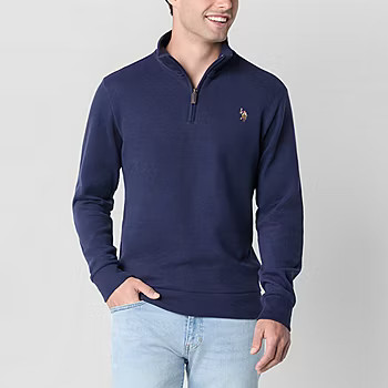 U.S. Polo Assn. Flatback Mens Mock Neck Long Sleeve Quarter-Zip Pullover | JCPenney