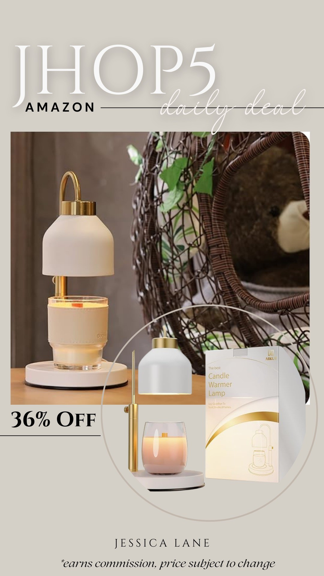 Amazon Daily Deal, save 36% on this gorgeous gold and white candle warmer lamp. Candle warmer, candle warming lamp, home decor, decorative objects, modern organic home, home accents, Amazon home decor, Amazon deal

#LTKhome #LTKsalealert #LTKstyletip