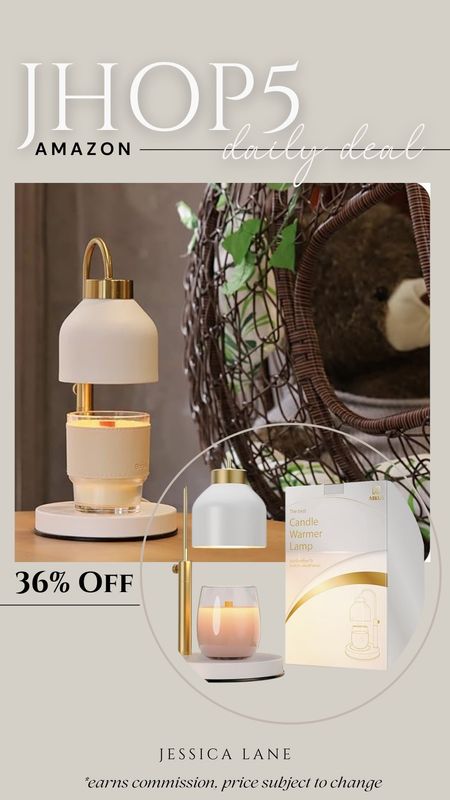 Amazon Daily Deal, save 36% on this gorgeous gold and white candle warmer lamp. Candle warmer, candle warming lamp, home decor, decorative objects, modern organic home, home accents, Amazon home decor, Amazon deal

#LTKhome #LTKsalealert #LTKstyletip