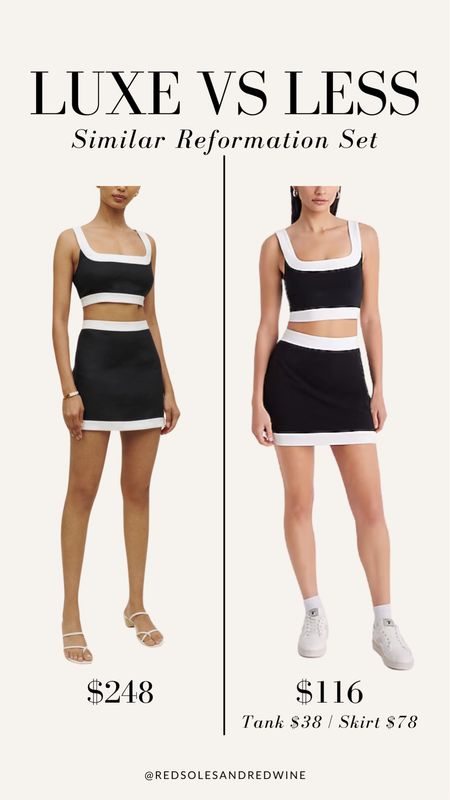 Similar Reformation set for less! Black and white set, matching set, quiet luxury 

#LTKfindsunder100 #LTKstyletip