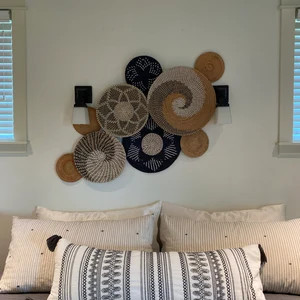 Set of 13 Basket Wall Decor, Boho Wall Decor, Boho Wall Art, Wicker Round Bowl, Wicker Wall Tray, Bo | Etsy (US)