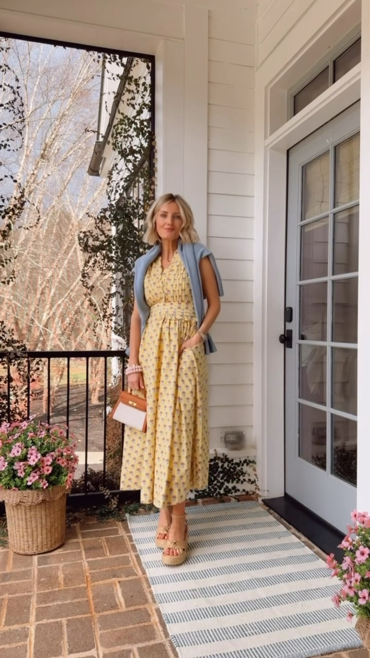 This yellow floral dress is so pretty for spring, & a dress you can wear for work or play! Wearing an XS! Use code LOVERLY15 for 15% off your Avara order!

Loverly Grey, spring outfit, spring dress, Easter dress, yellow dress, spring workwear, spring heels 

#LTKSeasonal