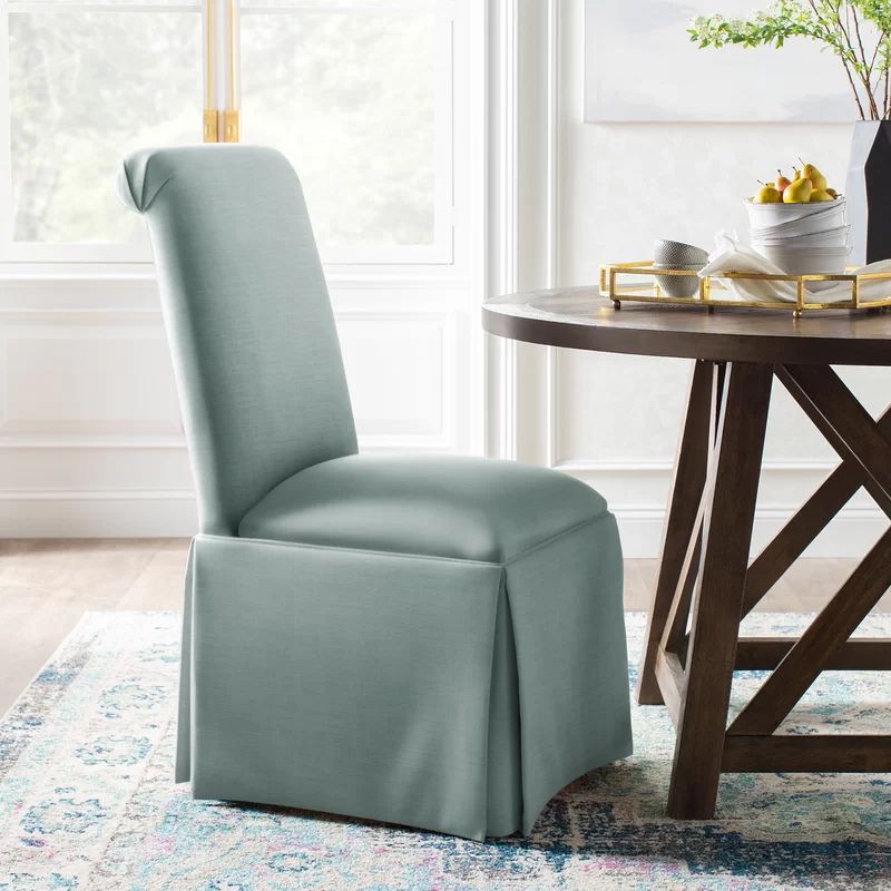 Lillian Upholstered Solid Back Skirted Side Chair | Wayfair North America