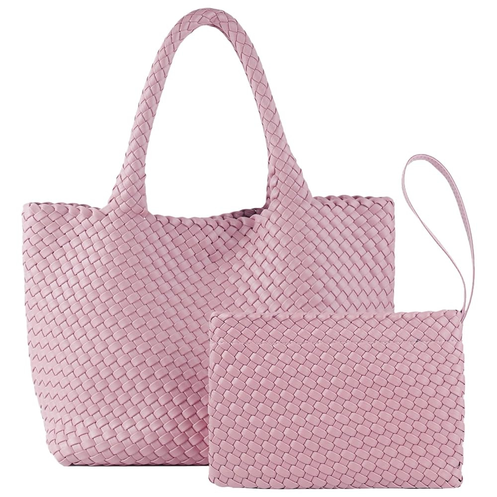 SporGenius Woven Bag for Women, Vegan Leather Tote Bag Large Summer Beach Travel Handbag with Han... | Amazon (US)