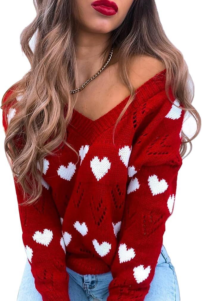 Beautooly New Womens Cute Long Sleeve Sweater Winter Warm Knitted Sweatshirt | Amazon (US)