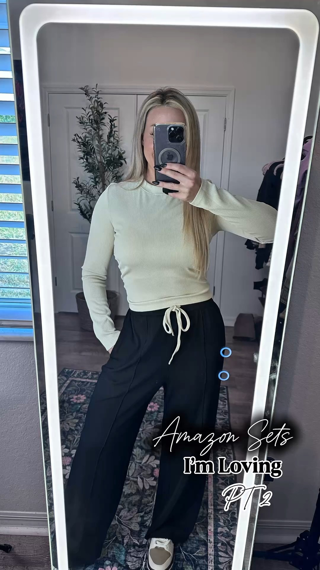 This Amazon 2-piece set is one of those quiet luxury basics that does it all 🤍✨
The pants have a front pleat that instantly elevates the look, and the slightly ribbed, lightweight fabric makes it perfect for transitioning into spring without feeling too hot.

Right now, I love layering it for winter — add a jacket, vest, or coat for warmth. 

Come spring, wear it as-is with sneakers or slides and you’re good to go.

Comfortable, flattering, and easy to style year-round = a win.

✨ Linked on my LTK + Amazon storefront
✨ Save this for outfit inspo you’ll actually wear

#amazonfashion #amazonfinds #loungewearstyle #elevatedbasics #ltkfashion #ltkstyle #transitionaloutfits #springtransition #widelegpants #momstyleover30

#LTKActive #LTKgrwm #LTKTravel