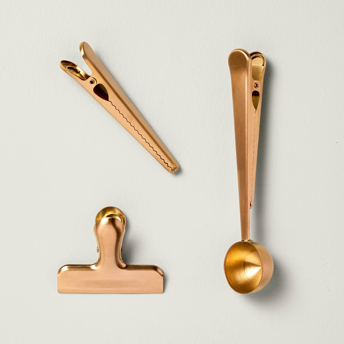 3pc Stainless Steel Coffee Scoop and Clips Copper Finish - Hearth & Hand™ with Magnolia | Target