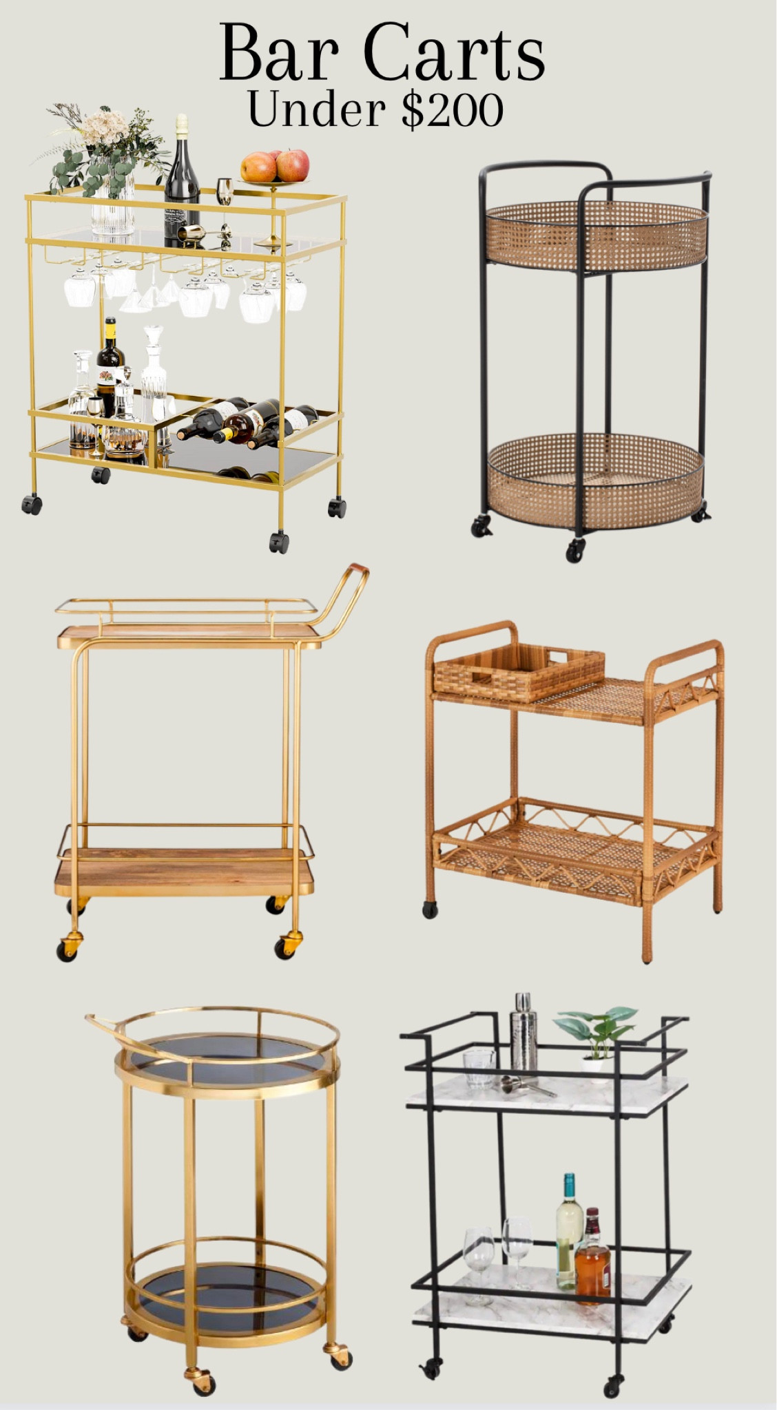 Bar carts under $200 

#LTKhome #LTKFind #LTKSale