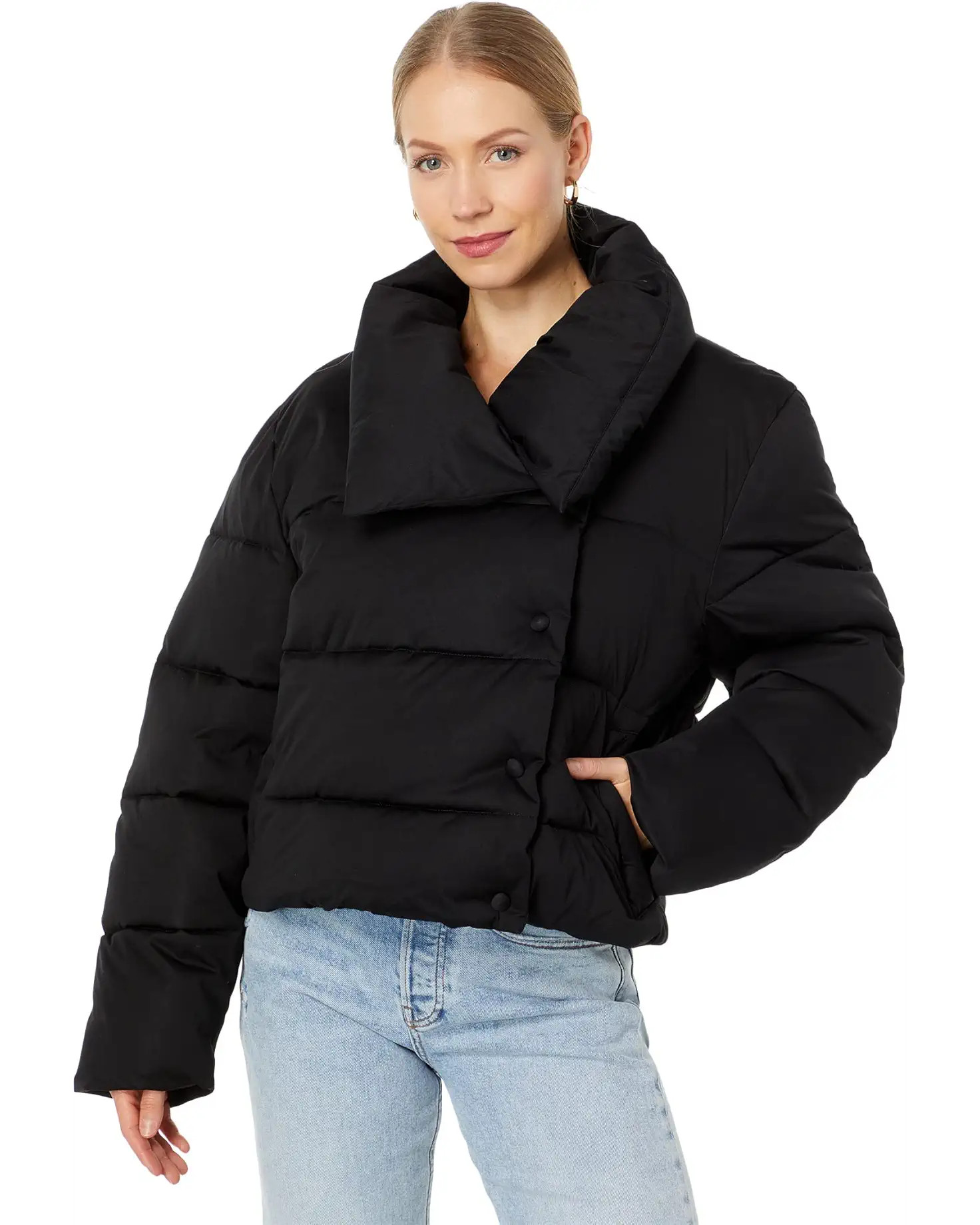 Avec Les Filles Envelope Collar Puffer | Zappos