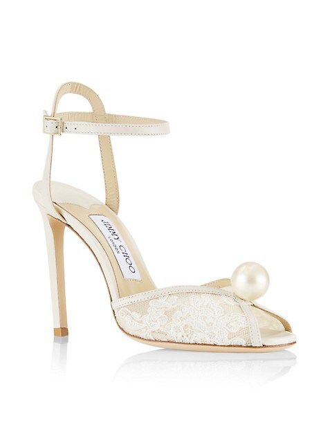 Sacora 100 Faux Pearl Lace Sandals | Saks Fifth Avenue